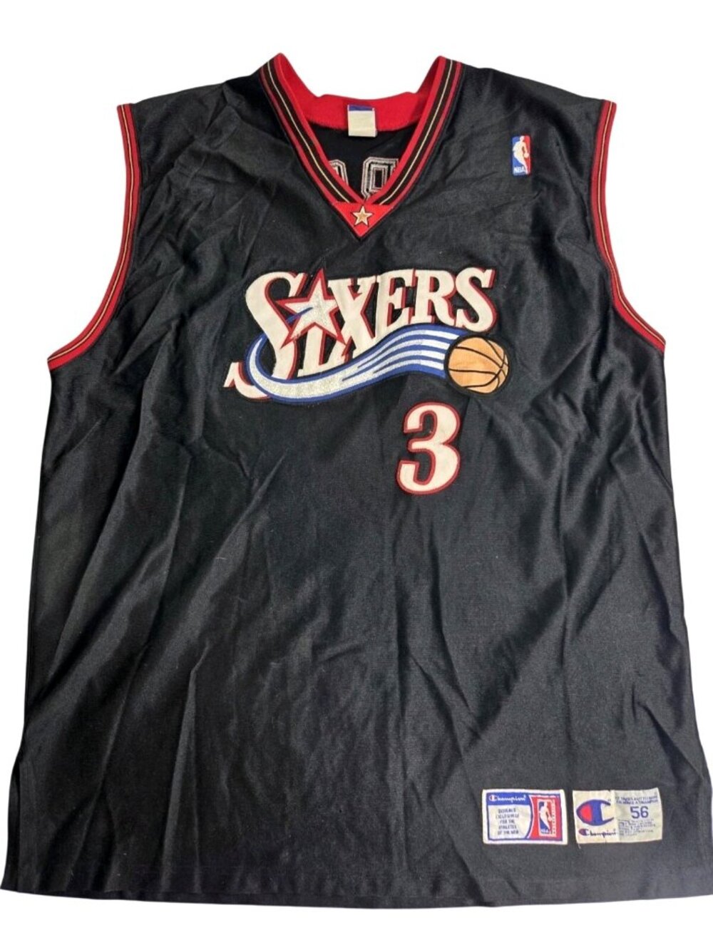 Vintage Allen Iverson #3 Philadelphia 76ers Sixers Champion Jersey Size 56 2/3XL